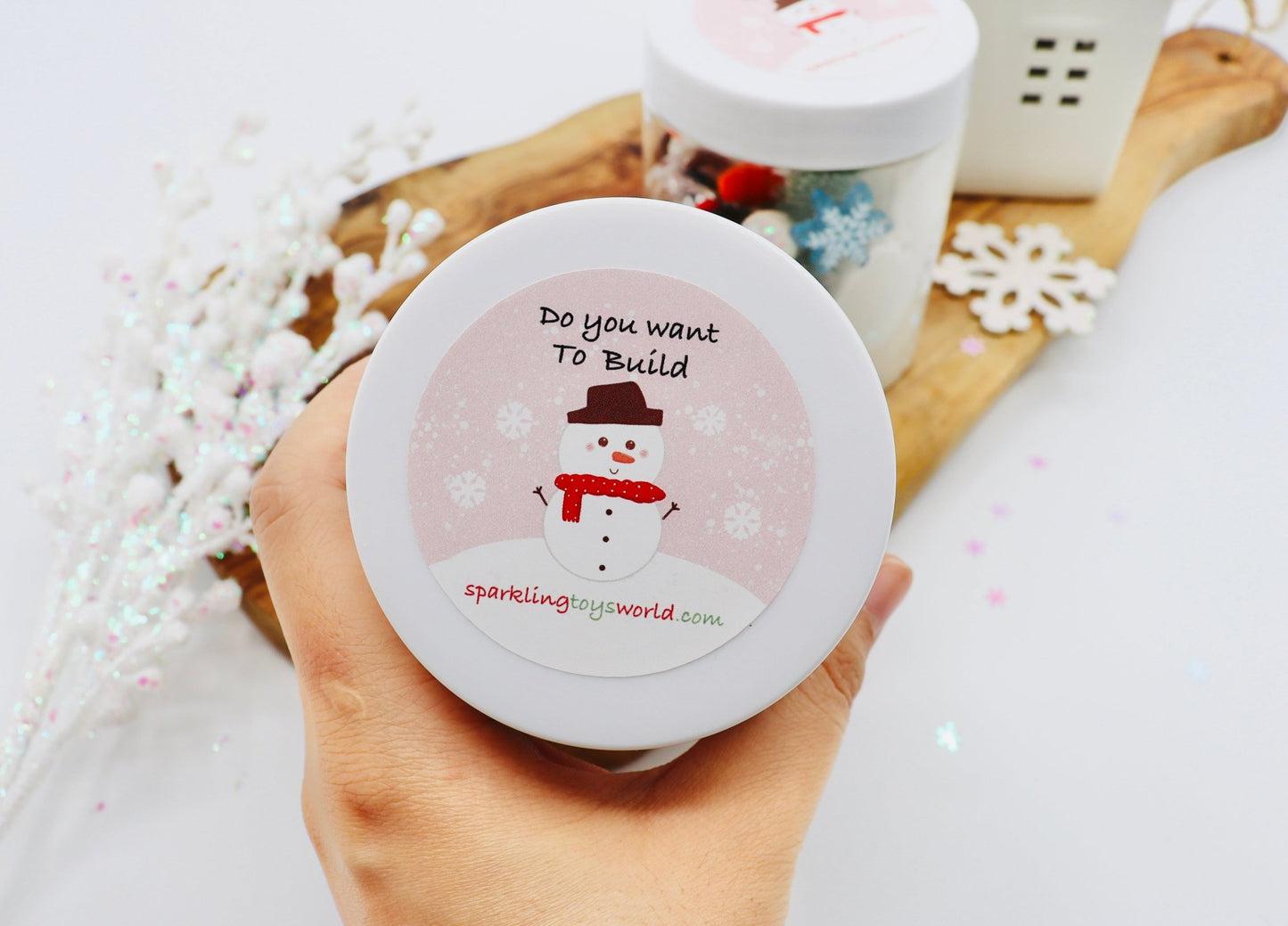 Snowman Playdough Jar - Sparkling Toys World