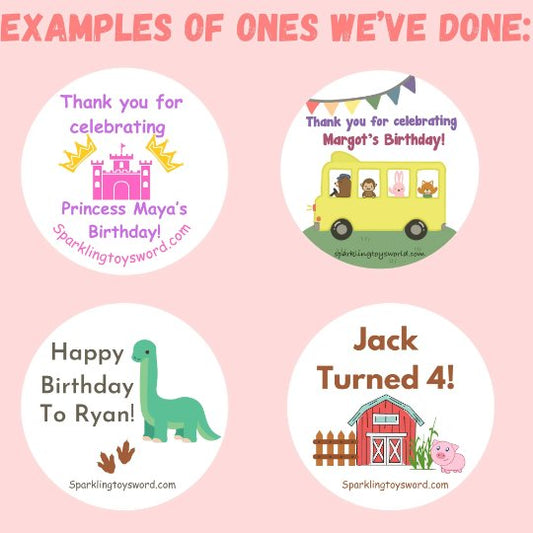 Custom Label 2x2 Sticker - Sparkling Toys World