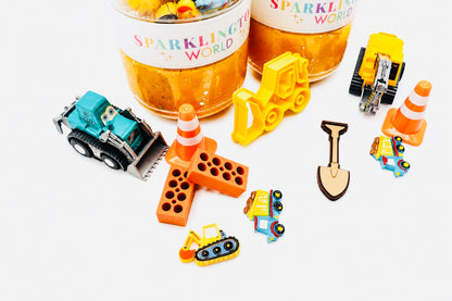 Construction On-The-Go Playdough Jar | Portable Kids Sensory Kit