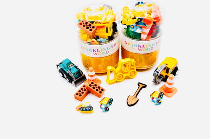 Construction On-The-Go Playdough Jar | Portable Kids Sensory Kit